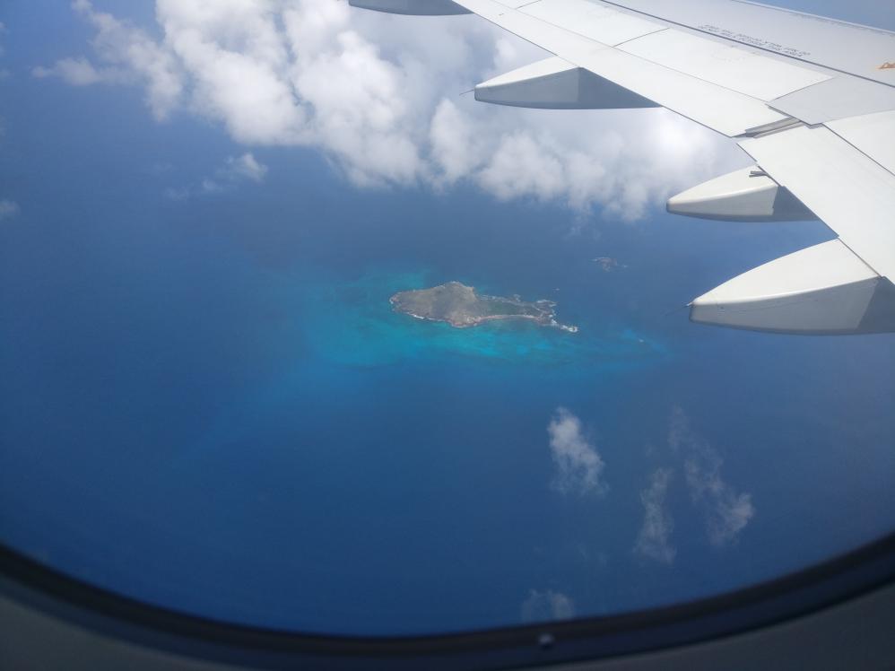 Landeanflug auf die Seychellen