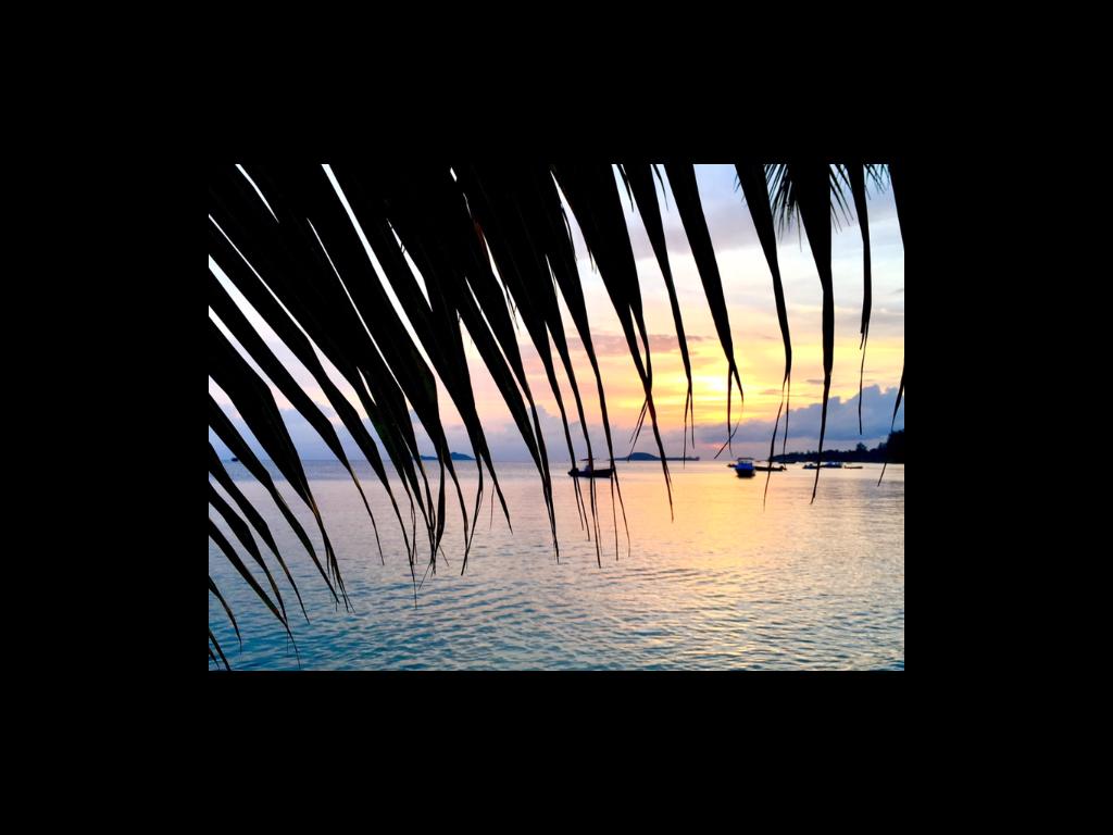 Sonnenuntergang am Grand Anse, Praslin