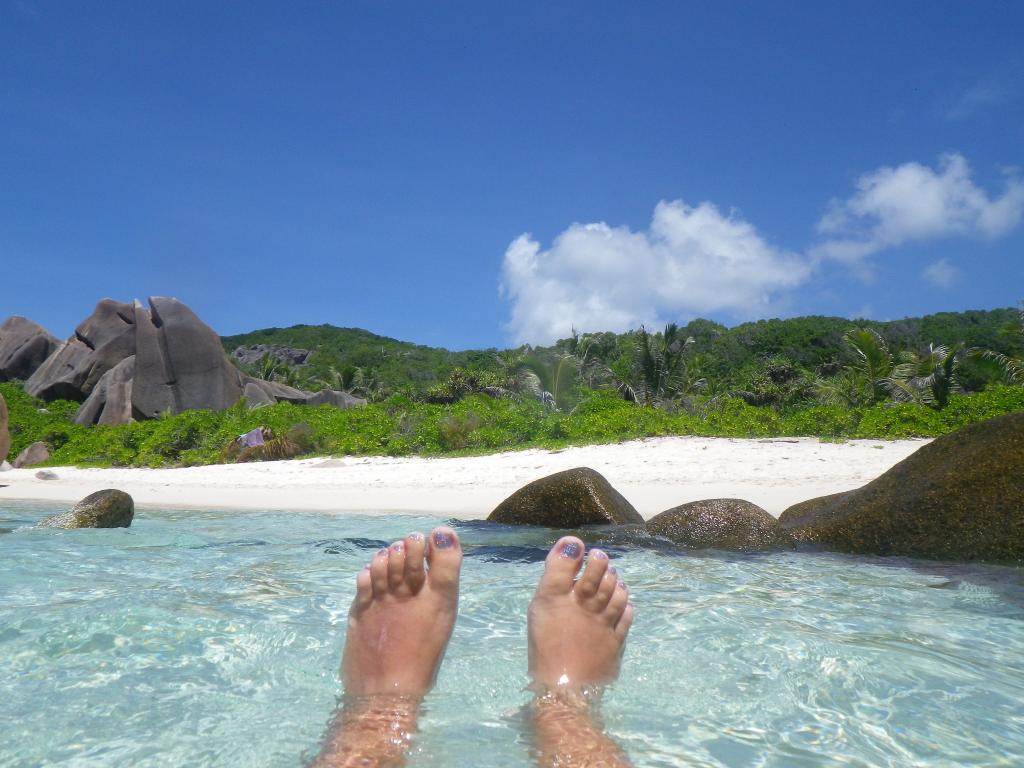 Schwimmen an der Anse Marron