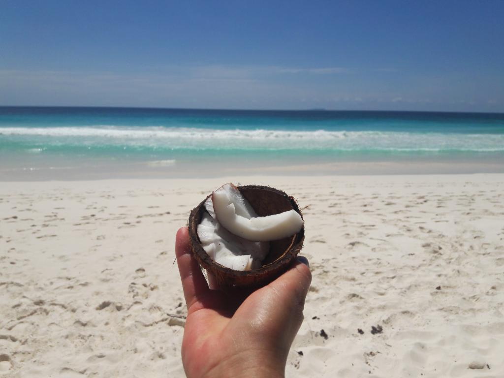 Erfrischung an der Petite Anse