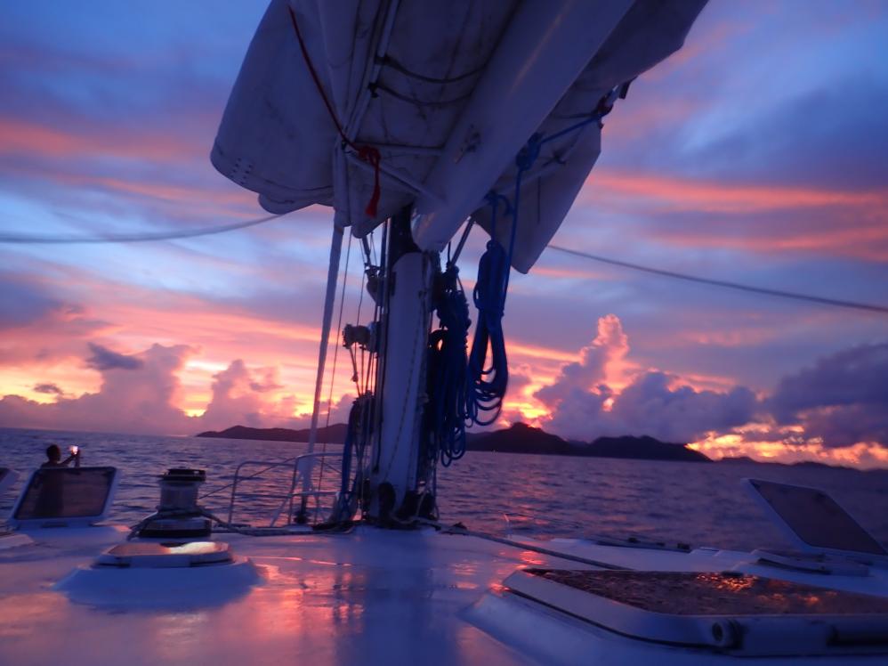 Sonnenuntergang auf dem Boot