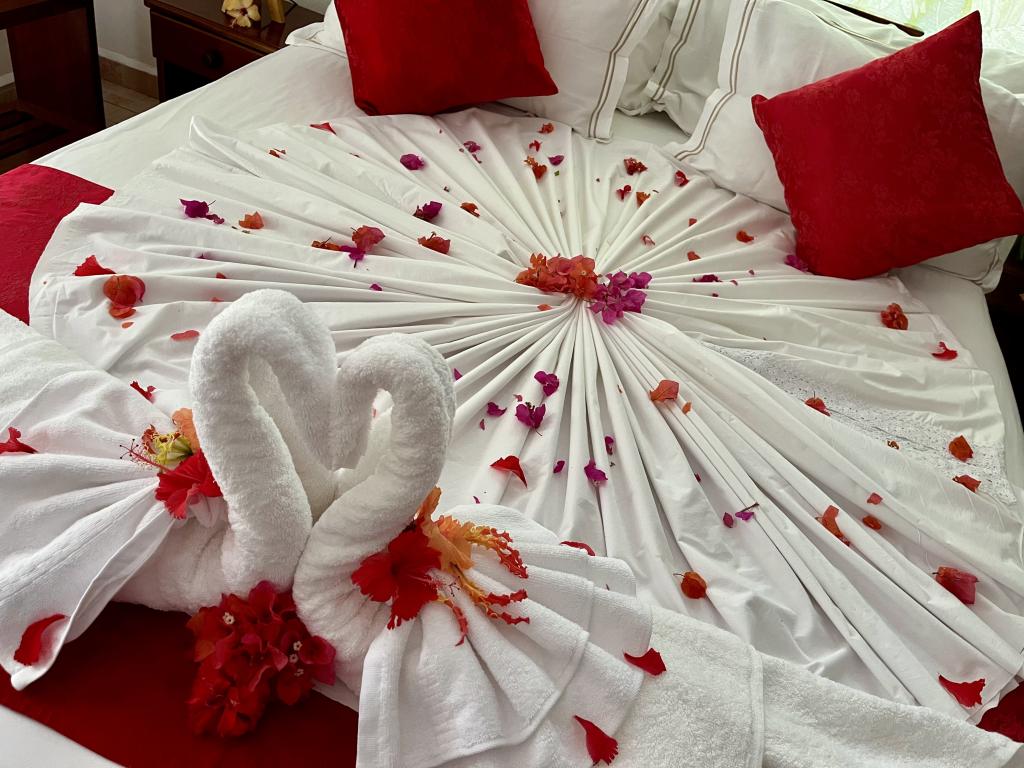 Unser Bett auf La Digue